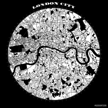 Bild på London Compass Design Map Artprint